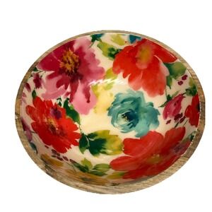Pioneer Woman Acacia 12" Wood Salad Bowl Breezy Blossom